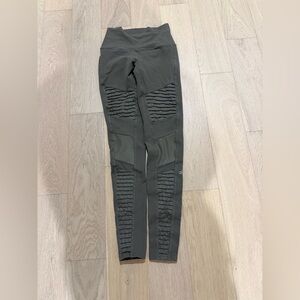 Alo olive green motorcycle leggings XS
